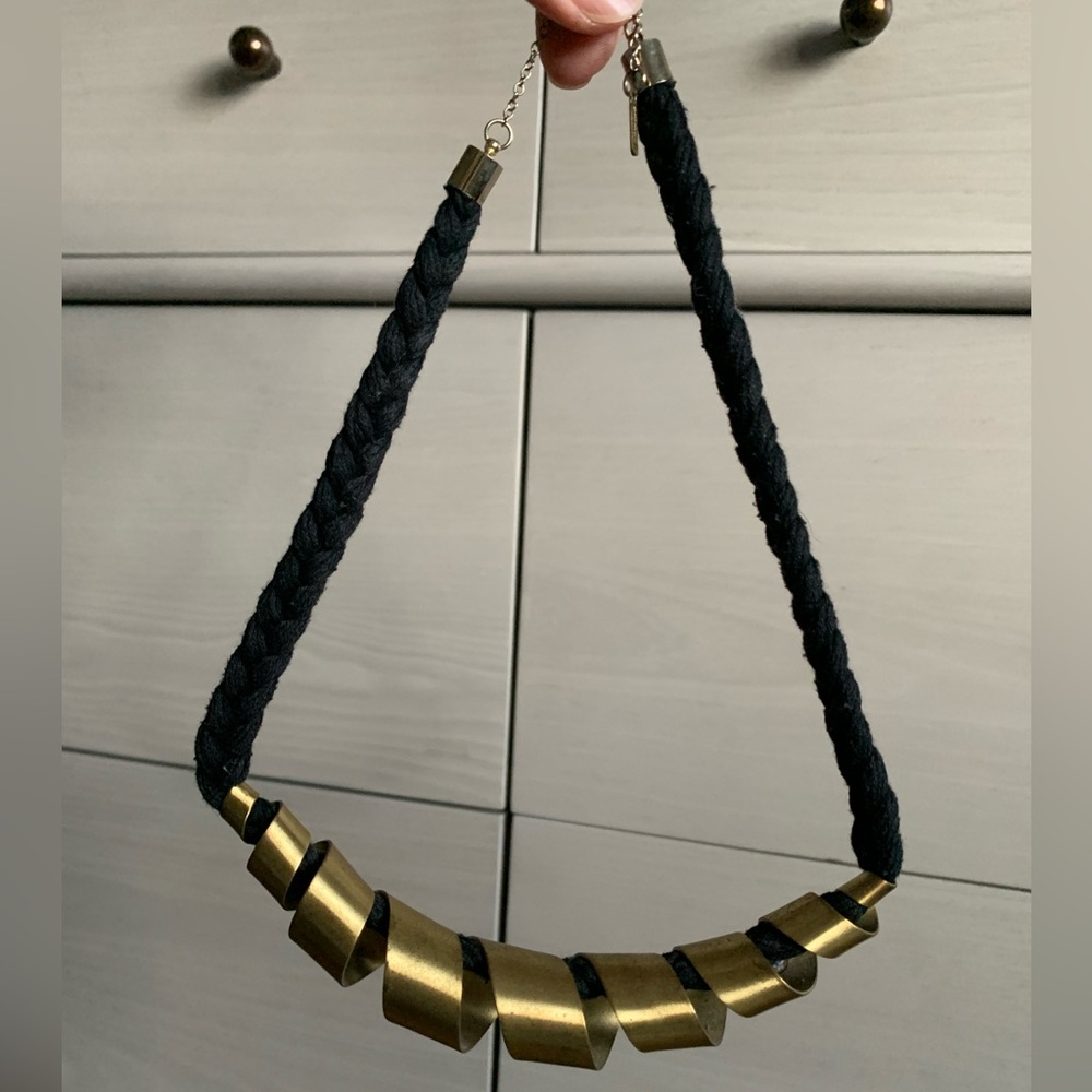 Bershka black and gold necklace